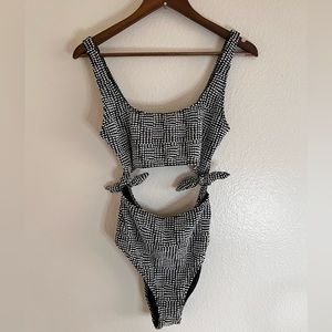 Aerie Ribbed Cut Out Scoop One Piece Swimsuit